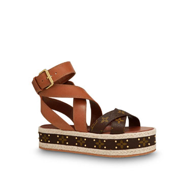 Louis Vuitton Boundary Flatform Sandal in Brown 1A64GZ