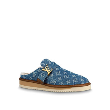 Louis Vuitton Cozy Mule Shearling in Blue 1A81GD