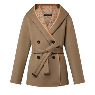 Louis Vuitton 3D Monogram Double-Breasted Wrap Coat 1ABT6V