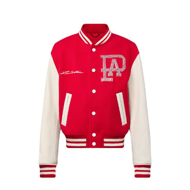 Louis Vuitton Mix Leather Varsity Blouson Red 1AFIQA