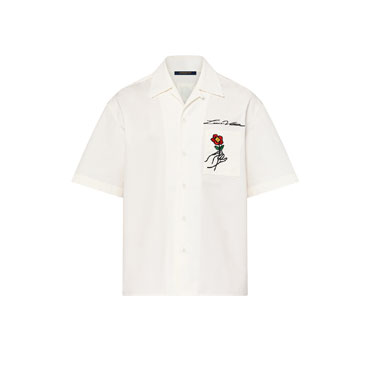 Louis Vuitton Open Collar Short-Sleeved Cotton Shirt 1AFJDK