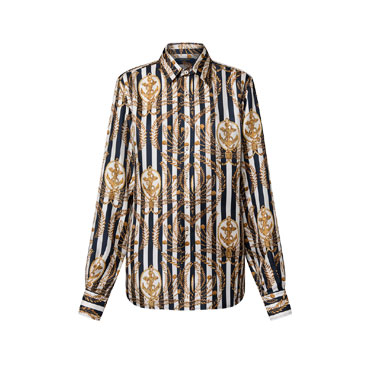 Louis Vuitton Striped Anchor Silk Shirt 1AFL04