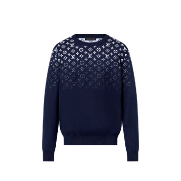 Louis Vuitton Gradient Cotton Crewneck Blue 1AFQAI