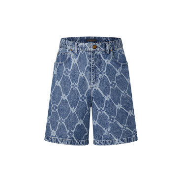 Louis Vuitton Monogram Printed Denim Shorts 1AFQFF