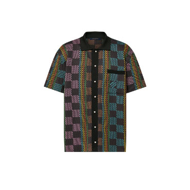 Louis Vuitton Damier Short-Sleeved Cotton Knit Shirt 1AFQR7