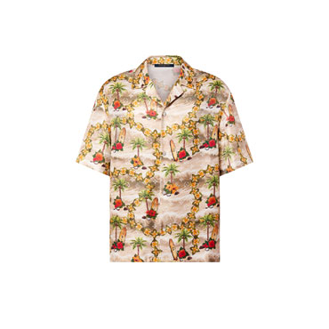 Louis Vuitton Monogram Short-Sleeved Silk Shirt 1AFQYR