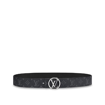 LV Circle 40mm Reversible Belt Monogram Eclipse Canvas M0168Q