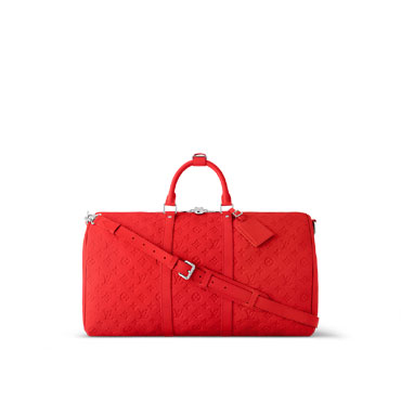 Louis Vuitton Keepall Bandouliere 50 Bag in Monogram Taurillon Red M23750