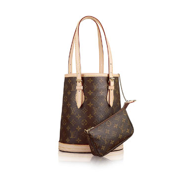 Louis Vuitton petit bucket monogram canvas bag M42238