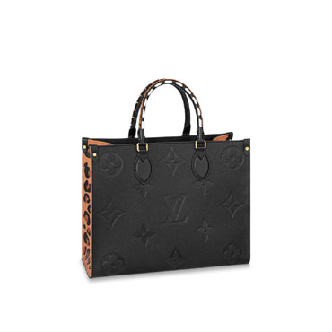 Louis Vuitton OnTheGo MM Monogram Empreinte Leather in Black M58522