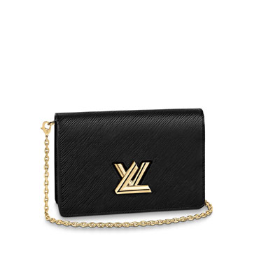 Louis Vuitton Twist Belt Chain Wallet Epi Leather in Black M68750