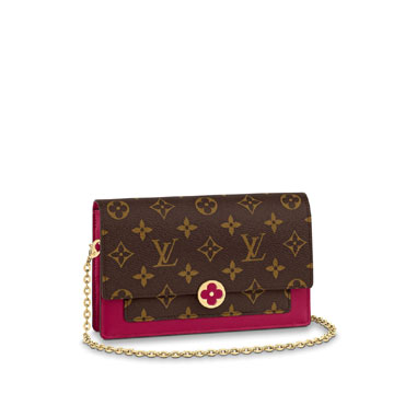 Louis Vuitton Flore Chain Wallet Monogram in Rose M69578