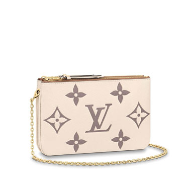 Louis Vuitton Double Zip Pochette Bicolor Monogram Empreinte M80084