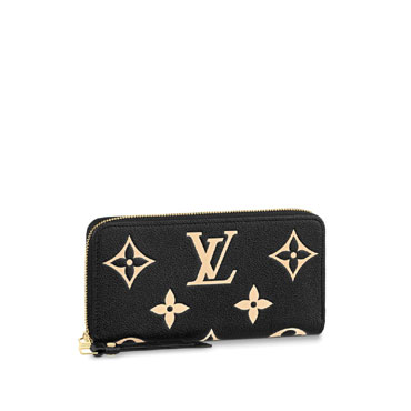 Louis Vuitton Zippy Wallet Bicolor Monogram Empreinte in Black M80481