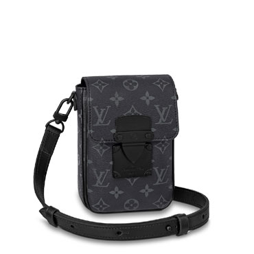 LV S-Lock Vertical Wearable Wallet Monogram Eclipse Canvas M82252