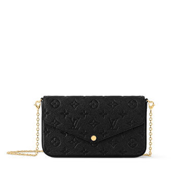 LV Pochette Felicie Bag in Monogram Empreinte Leather Black M82477