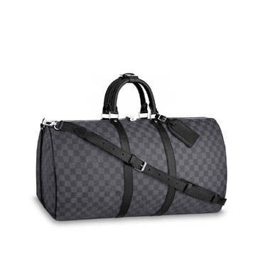 Louis Vuitton Keepall Bandouliere 55 Damier Graphite Canvas N41413