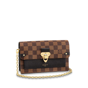 Louis Vuitton Vavin Chain Wallet Damier Ebene in Brown N60221