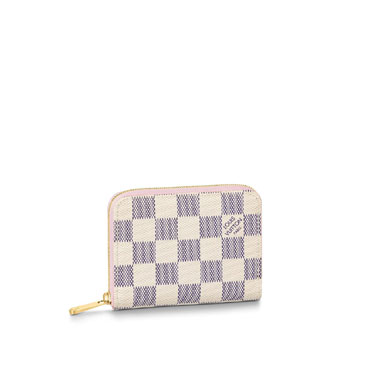 Louis Vuitton Zippy Coin Purse Padlock Damier Azur in Blue N60229