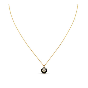 Louis Vuitton B Blossom Pendant Yellow Gold White Gold Onyx Q93758