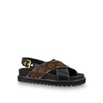 Louis Vuitton Paseo Flat Comfort Sandal in Black 1A8O1Z