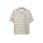 Louis Vuitton Monogram Printed Short-Sleeved Silk Shirt 1AFQ26