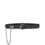 LV Signature Chain 35mm Belt Monogram Eclipse Canvas M0179T