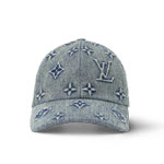 Louis Vuitton Monogram Washed Denim Cap S00 Blue M7156L