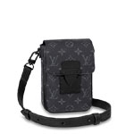 LV S-Lock Vertical Wearable Wallet Monogram Eclipse Canvas M82252