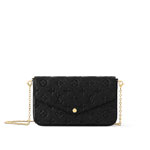 LV Pochette Felicie Bag in Monogram Empreinte Leather Black M82477