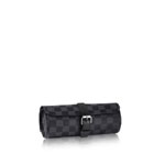 Louis Vuitton 3 Watch Case Damier Graphite Canvas N41137