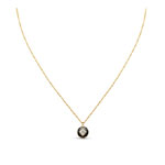 Louis Vuitton B Blossom Pendant Yellow Gold White Gold Onyx Q93758