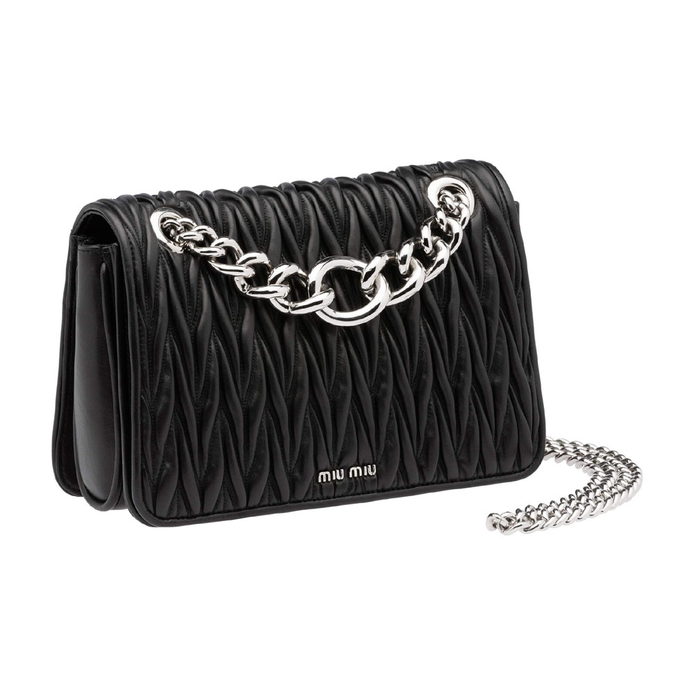 Miu Miu Striped nappa leather 5BD015 N88 F0002: Image 1