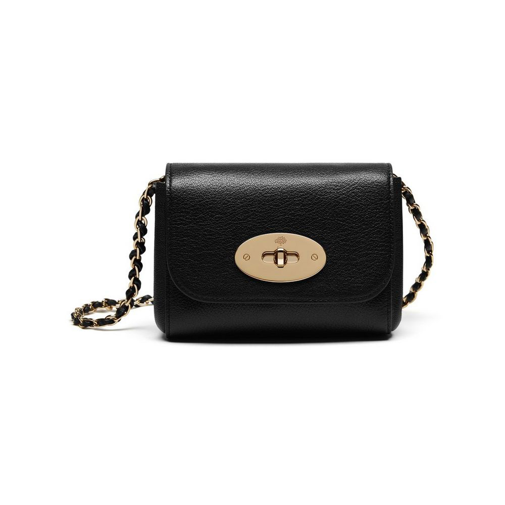 Mulberry Mini Lily in Black Glossy Goat HH3301 874A100: Image 1