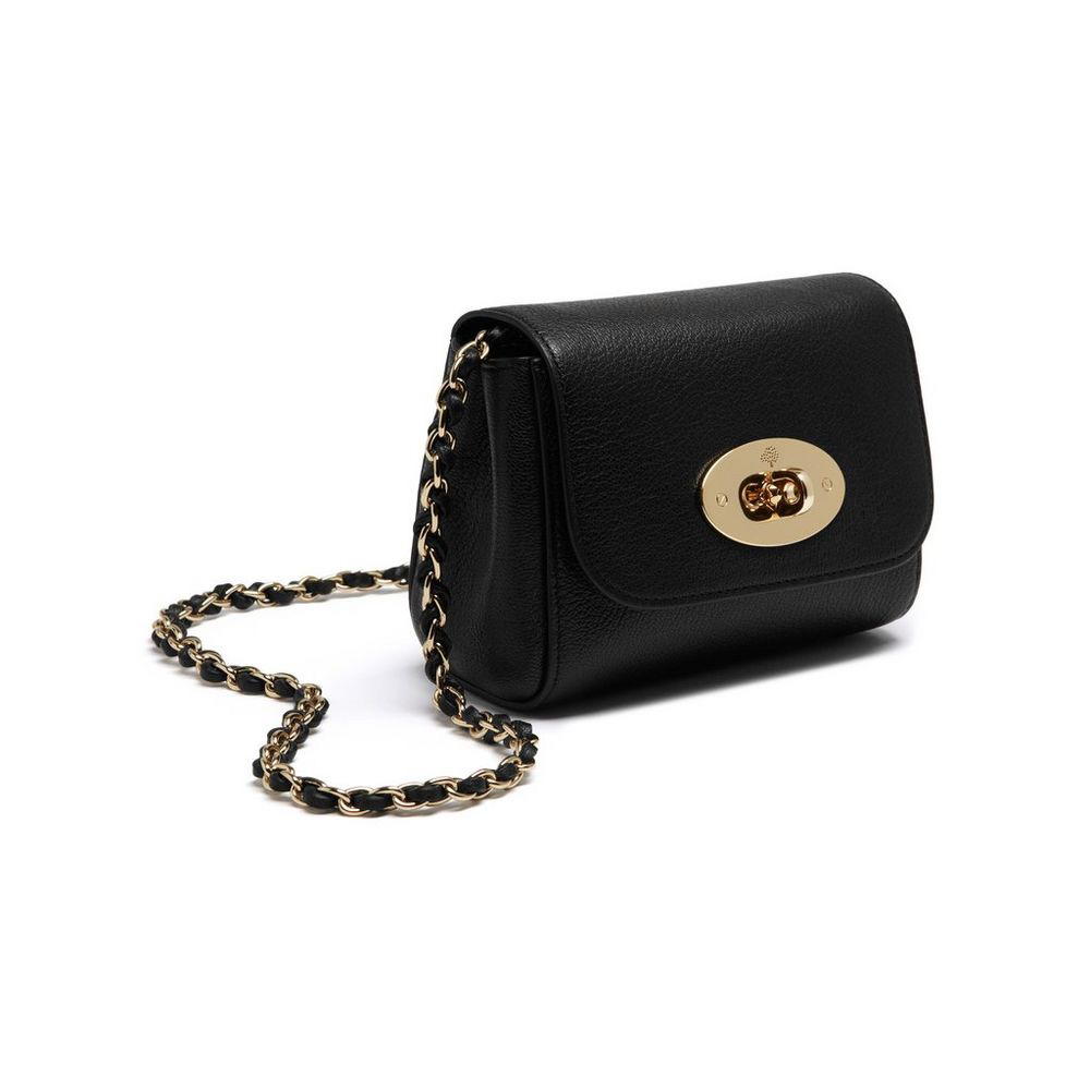 Mulberry Mini Lily in Black Glossy Goat HH3301 874A100: Image 3