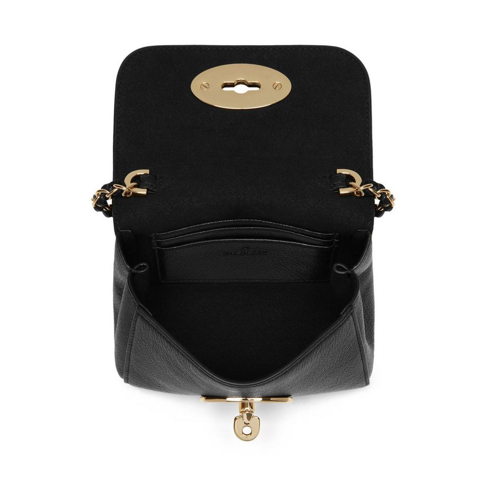 Mulberry Mini Lily in Black Glossy Goat HH3301 874A100: Image 4