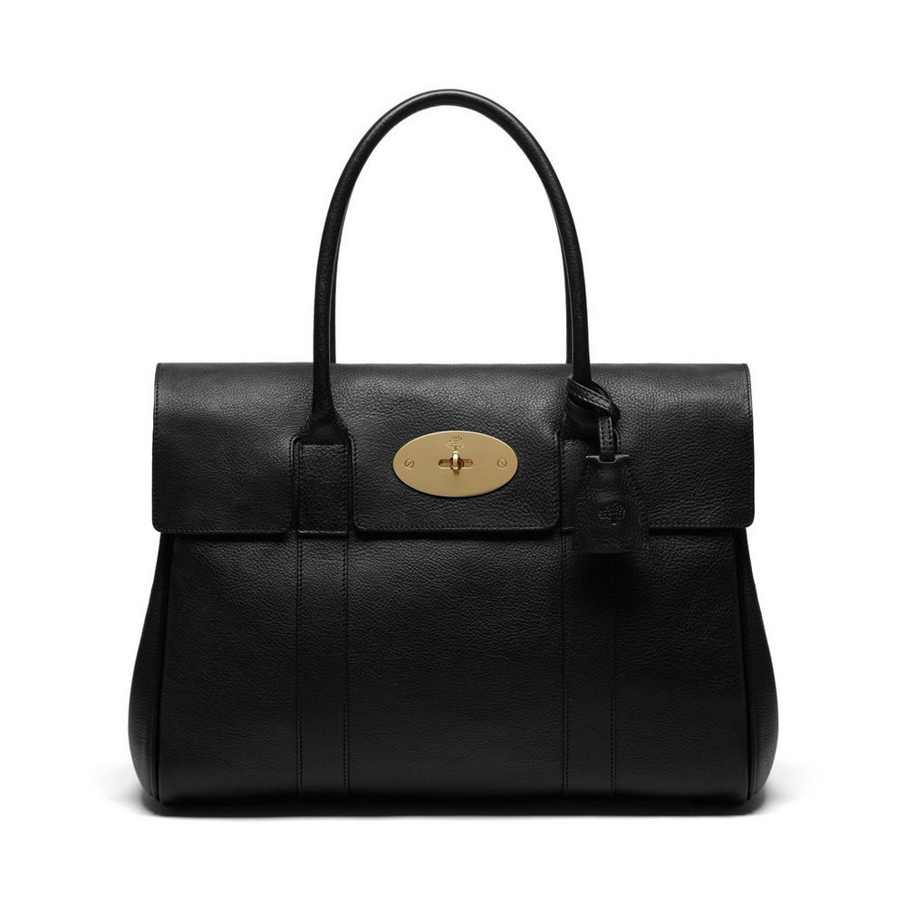 Mulberry Bayswater in Black Natural Leather With Brass HH5988 342A217: Image 1