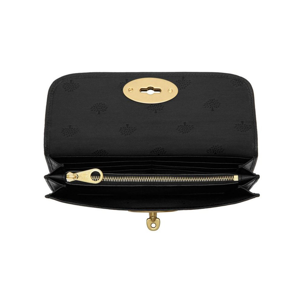 Mulberry Long Locked Purse in Black Natural Leather With Brass RL8537 342A217: Image 2