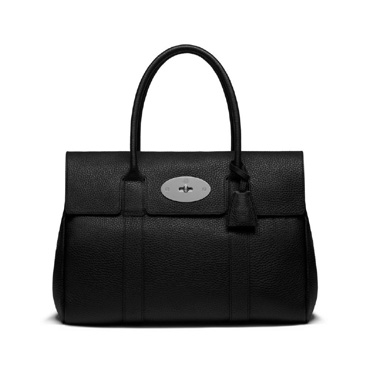 Mulberry Bayswater in Black Soft Grain With Silver Tone HH2141 127A237