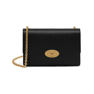 Mulberry Postmans Lock Clutch in Black Small Classic Grain RL4606 205A100