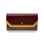 Mulberry Multiflap Wallet in Sunflower Clay Crimson Smooth Calf RL4978 353Z642