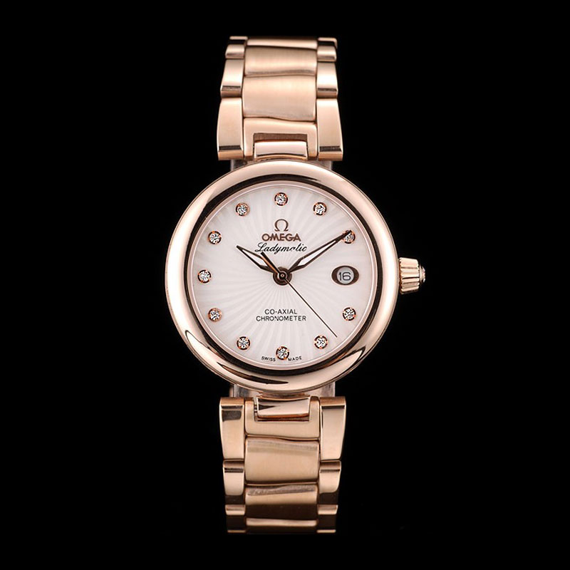 Omega DeVille Ladymatic Rose Gold Stainless Steel Strap White Dial OMG6435: Image 1