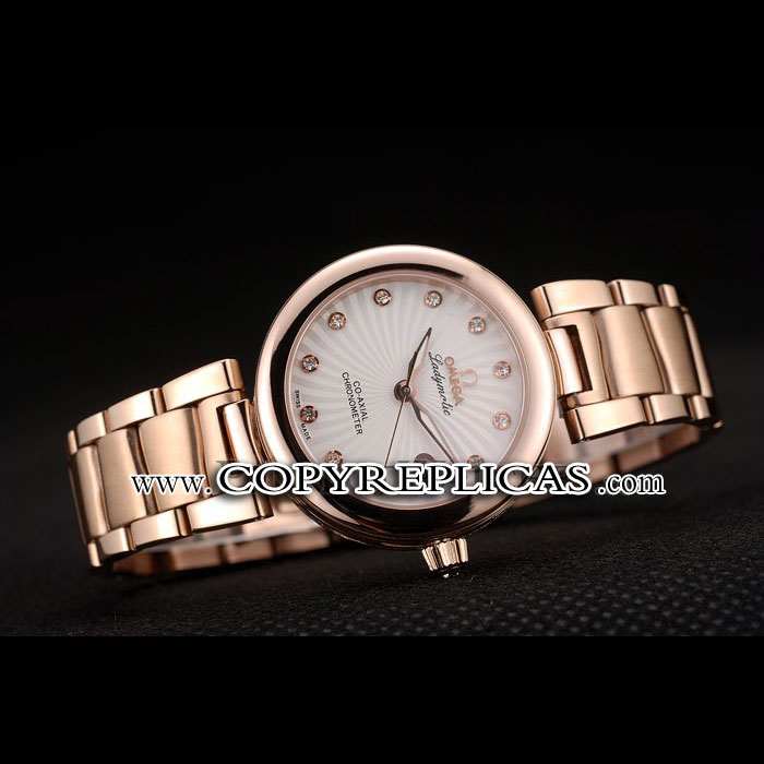 Omega DeVille Ladymatic Rose Gold Stainless Steel Strap White Dial OMG6435: Image 2