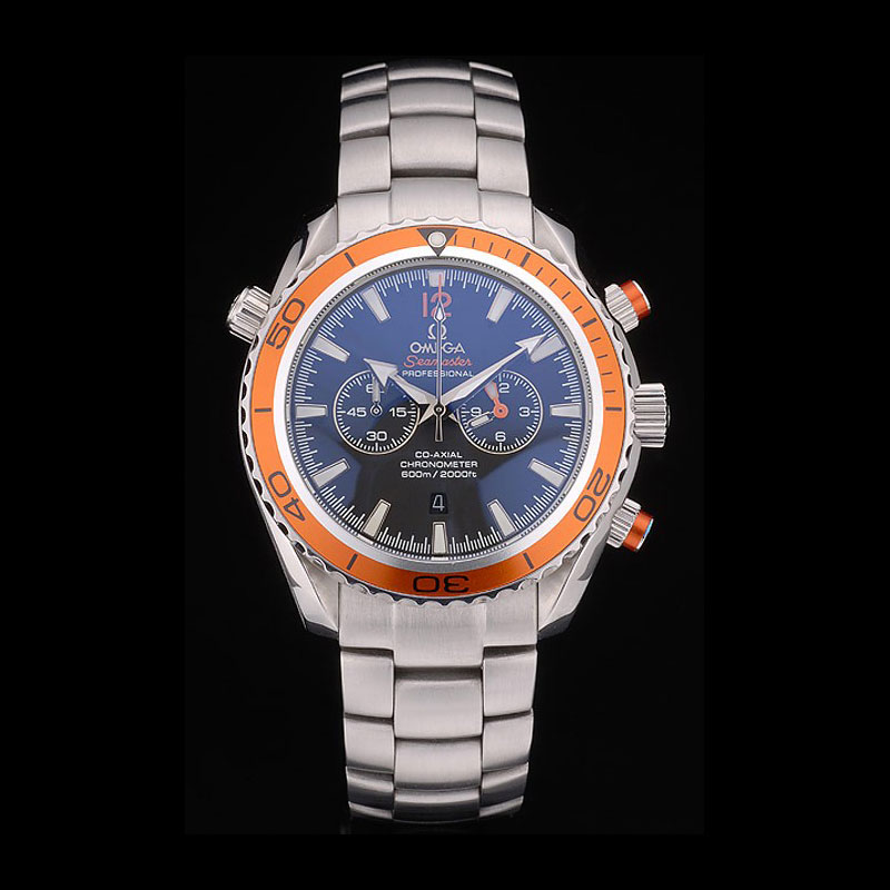 Omega Seamaster Planet Ocean Orange Tachymeter Black Dial Stainless Steel Strap OMG6443: Image 1