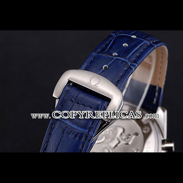 Omega Speedmaster Blue Dial Stainless Steel Case Blue Leather Strap OMG6454: Image 3