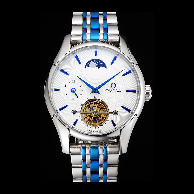 Omega De Ville Moonphase Tourbillon White Dial Stainless Steel Case Two Tone Steel OMG6471: Image 1