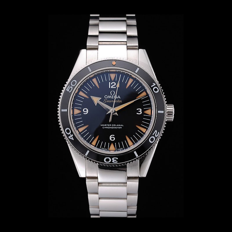 Swiss Omega Seamaster Black Dial Stainless Steel Case And Bracelet OMG6477: Image 1