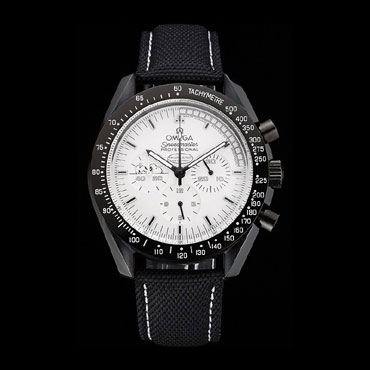 Omega Speedmaster Professional Apollo 13 Snoopy Award White Dial Black Nylon Strap OMG6457