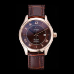 Omega DeVille Brown Dial Gold Case Brown Leather Strap OMG6464