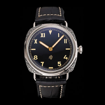 Panerai Radiomir Firenze PAM604 Black Dial Roman Numerals Engraved Stainless Case PAM6500